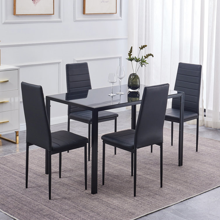 5 piece glass outlet table dining set